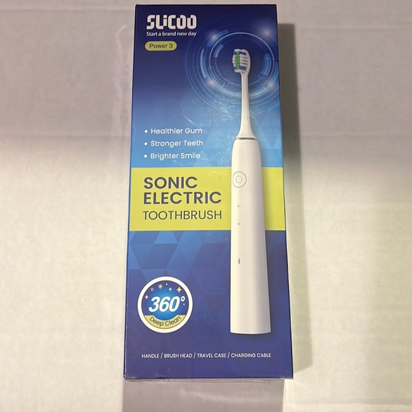 NEW Slicoo Rechargeable Sonic Electric Toothbrush, comes with 4 toothbrush heads - Picture 2 of 8